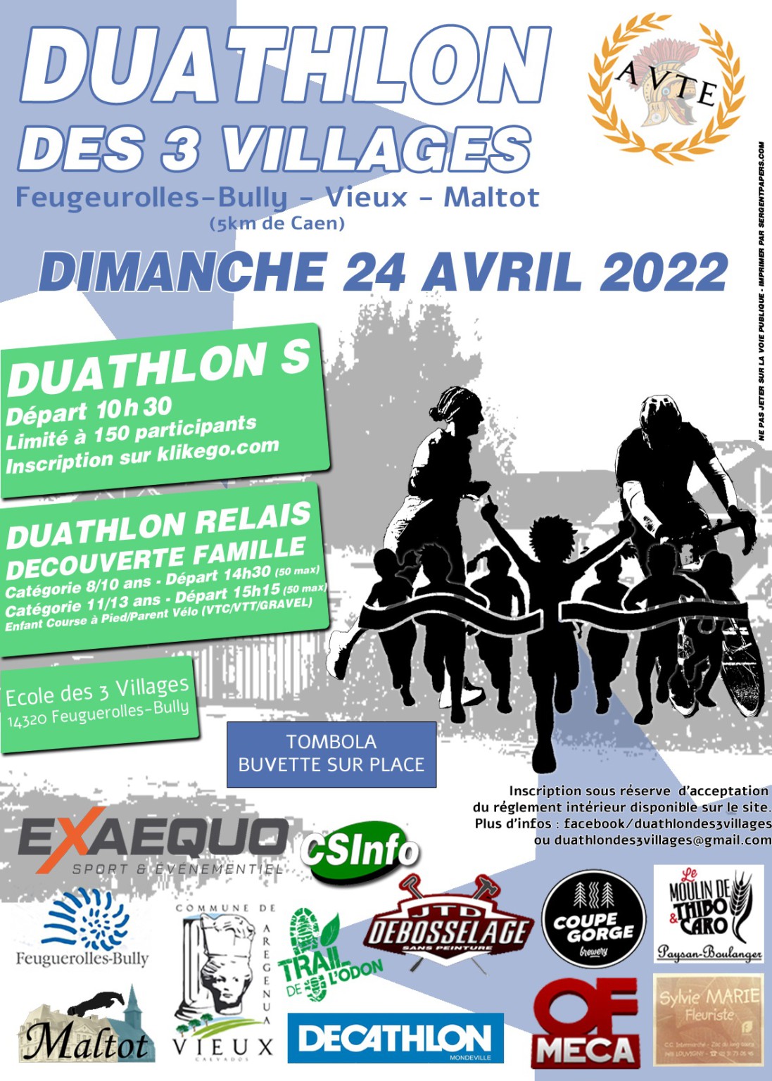 Duathlon des 3 villages le dimanche 24 avril 2022 - Feuguerolles